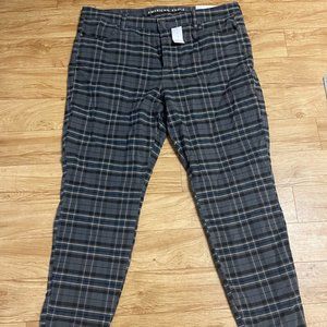 American Eagle Outfitters High Rise Jegging Pants - Blue Plaid, Size 20